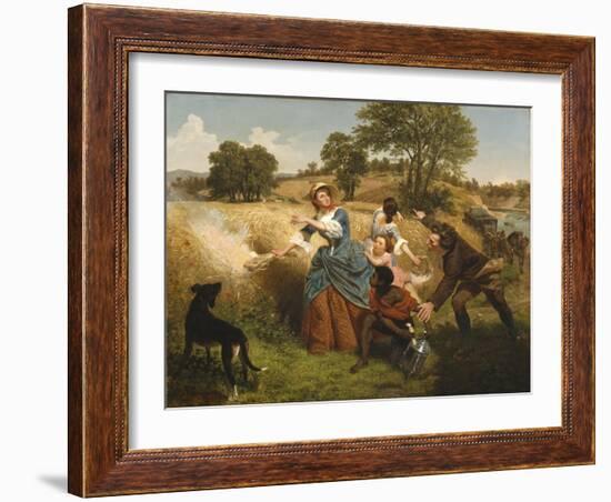 Mrs. Schuyler Burning Her Wheat Fields on the Approach of the British, 1852-Emanuel Gottlieb Leutze-Framed Giclee Print