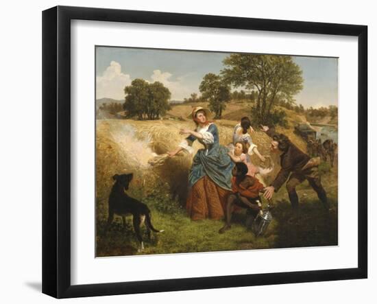 Mrs. Schuyler Burning Her Wheat Fields on the Approach of the British, 1852-Emanuel Gottlieb Leutze-Framed Giclee Print