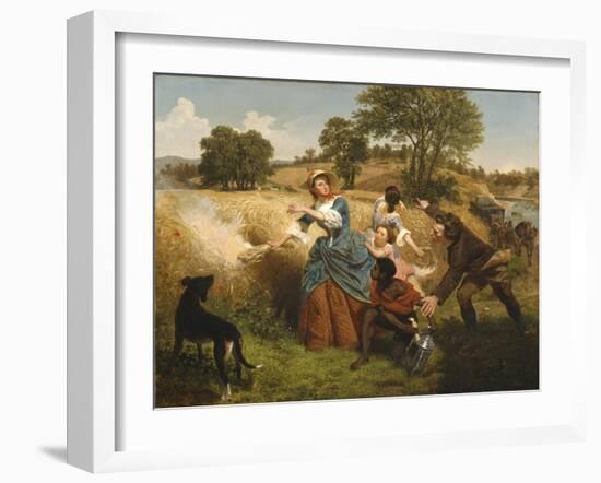 Mrs. Schuyler Burning Her Wheat Fields on the Approach of the British, 1852-Emanuel Gottlieb Leutze-Framed Giclee Print