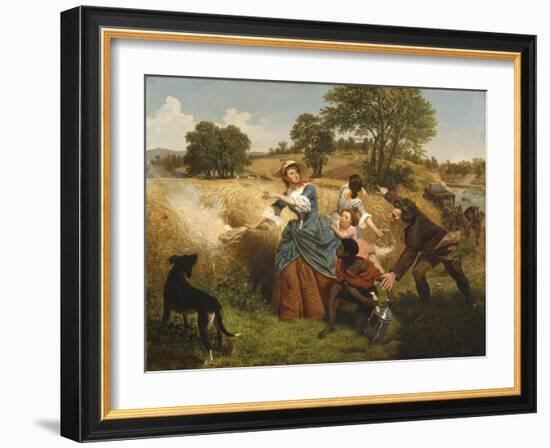 Mrs. Schuyler Burning Her Wheat Fields on the Approach of the British, 1852-Emanuel Gottlieb Leutze-Framed Giclee Print