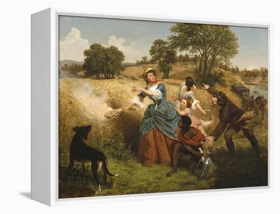 Mrs. Schuyler Burning Her Wheat Fields on the Approach of the British, 1852-Emanuel Gottlieb Leutze-Framed Premier Image Canvas