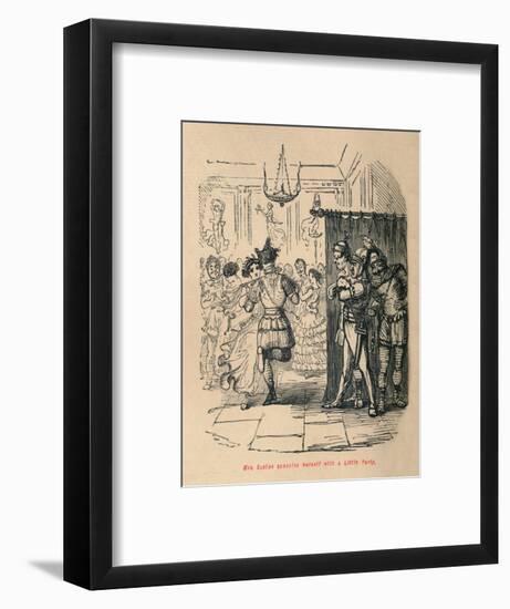 'Mrs Sextus consoles herself with a Little Party', 1852-John Leech-Framed Giclee Print