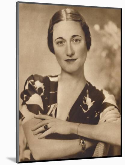 'Mrs Simpson: A Studio Portrait', 1937-Unknown-Mounted Photographic Print