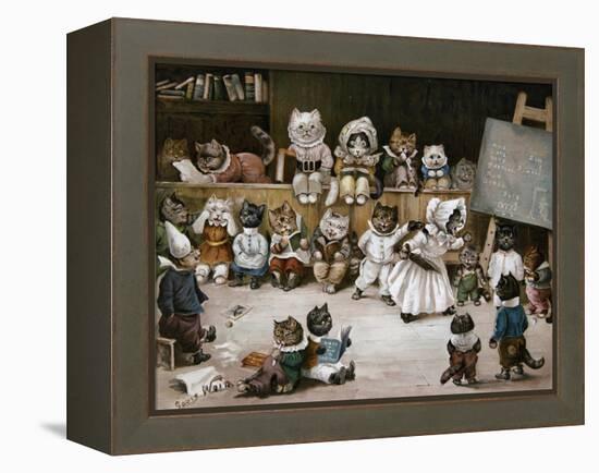 Mrs Tabitha's Cats' Academy, 1895-Louis Wain-Framed Premier Image Canvas