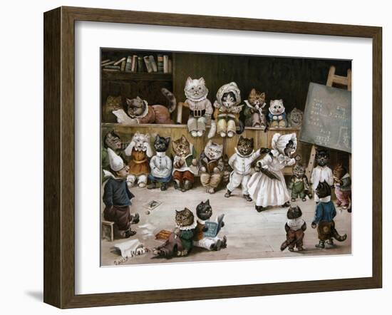 Mrs Tabitha's Cats' Academy, 1895-Louis Wain-Framed Giclee Print