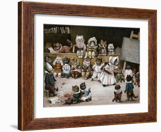 Mrs Tabitha's Cats' Academy, 1895-Louis Wain-Framed Giclee Print