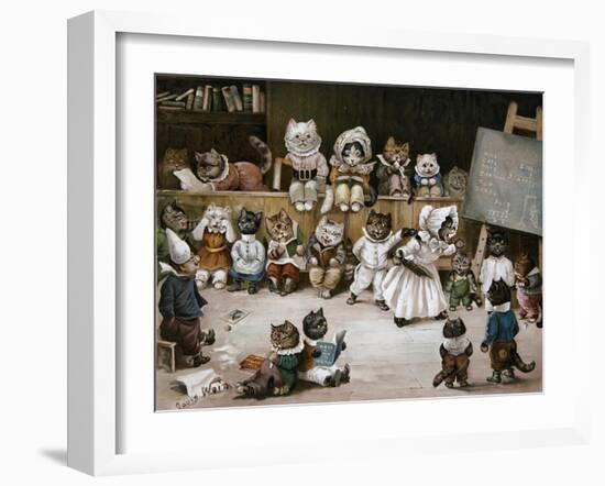 Mrs Tabitha's Cats' Academy, 1895-Louis Wain-Framed Giclee Print