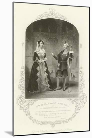 Mrs Ternan and Mr Lewis Ball as the Countess Rousillon and Her Clown-null-Mounted Giclee Print