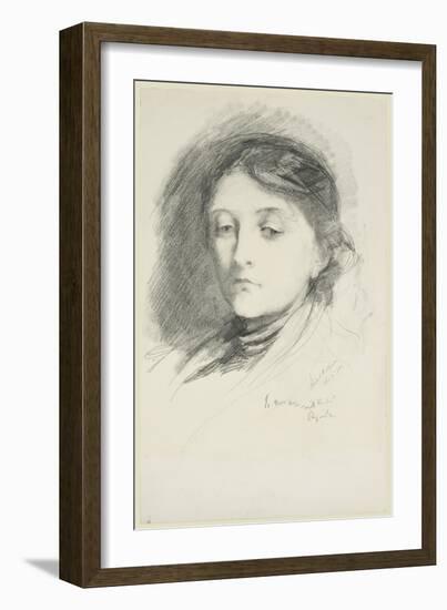 Mrs Thomas Tylston Greg, 1885 (Pencil on Paper)-Hubert von Herkomer-Framed Giclee Print