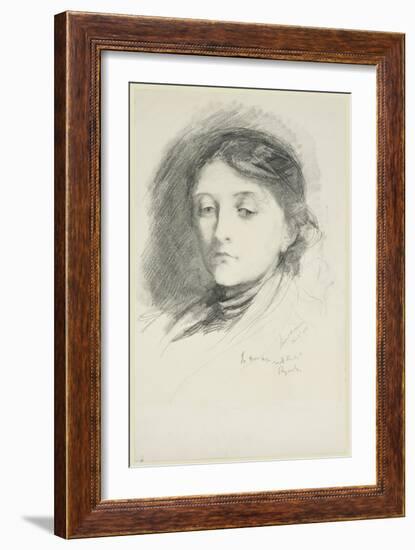 Mrs Thomas Tylston Greg, 1885 (Pencil on Paper)-Hubert von Herkomer-Framed Giclee Print