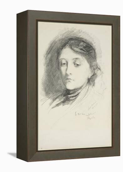 Mrs Thomas Tylston Greg, 1885 (Pencil on Paper)-Hubert von Herkomer-Framed Premier Image Canvas