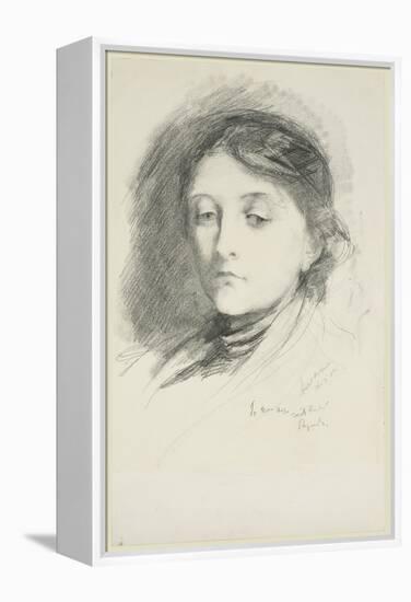 Mrs Thomas Tylston Greg, 1885 (Pencil on Paper)-Hubert von Herkomer-Framed Premier Image Canvas