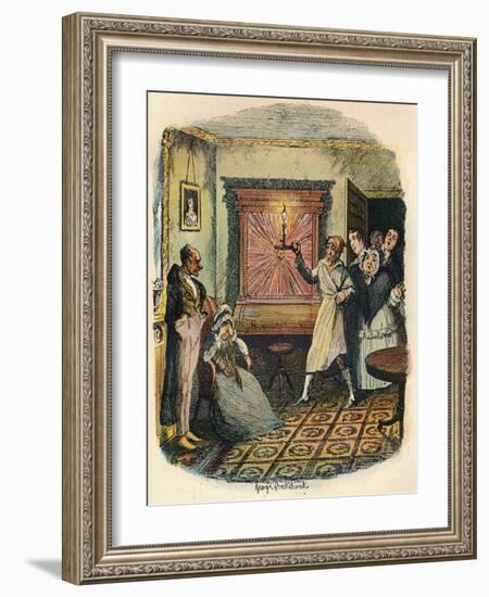 Mrs. Tibbs and Mr. Evenson, C1900-George Cruikshank-Framed Giclee Print