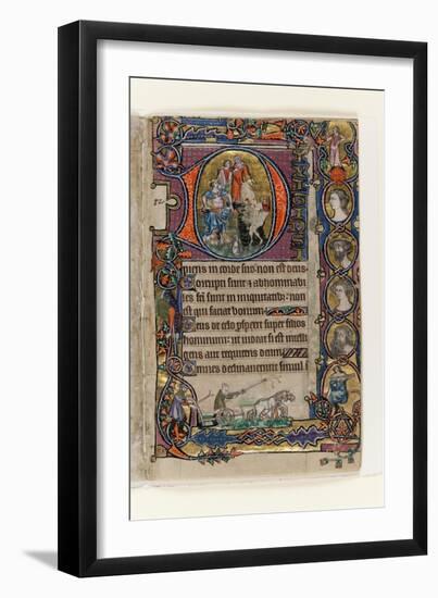 MS 1-2005, fol. 77r: David and the Fool-English School-Framed Giclee Print