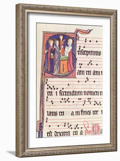 Ms 241 F.144 Historiated Initial 'S' Depicting the Presentation of Jesus at the Temple-French-Framed Giclee Print