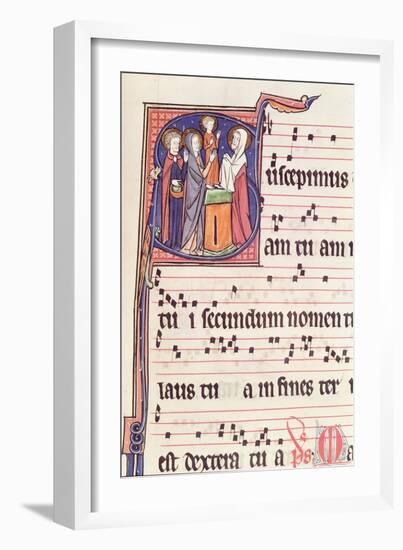 Ms 241 F.144 Historiated Initial 'S' Depicting the Presentation of Jesus at the Temple-French-Framed Giclee Print