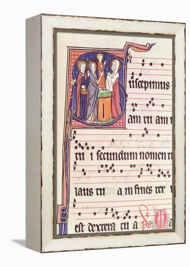 Ms 241 F.144 Historiated Initial 'S' Depicting the Presentation of Jesus at the Temple-French-Framed Premier Image Canvas