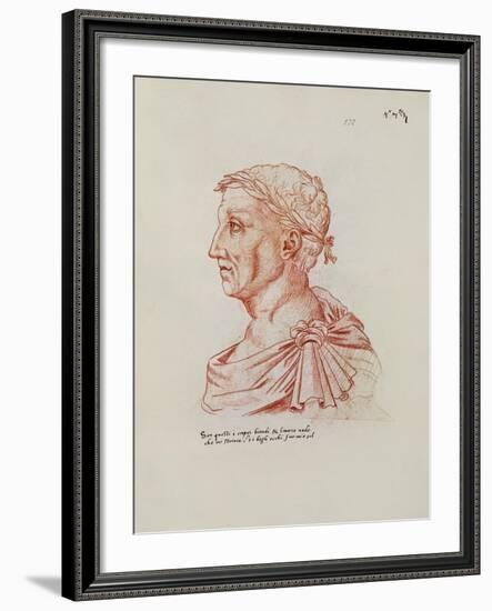 Ms.266 Fol.271 V Petrarch (1304-74), from 'Recueil D'Arras' (Red Chalk on Paper)-Jacques Le Boucq-Framed Giclee Print