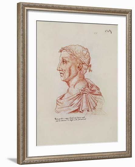 Ms.266 Fol.271 V Petrarch (1304-74), from 'Recueil D'Arras' (Red Chalk on Paper)-Jacques Le Boucq-Framed Giclee Print