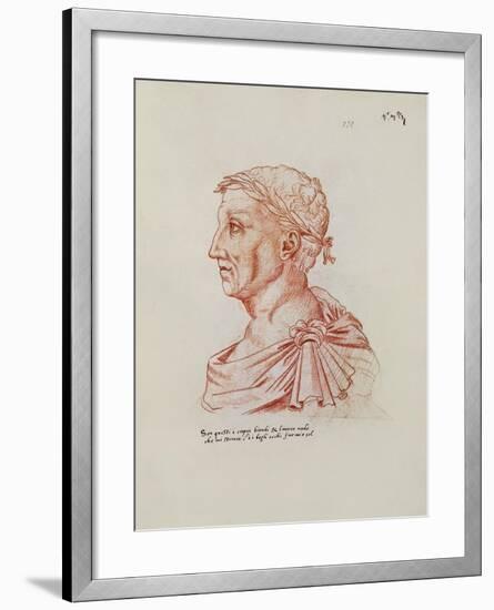 Ms.266 Fol.271 V Petrarch (1304-74), from 'Recueil D'Arras' (Red Chalk on Paper)-Jacques Le Boucq-Framed Giclee Print