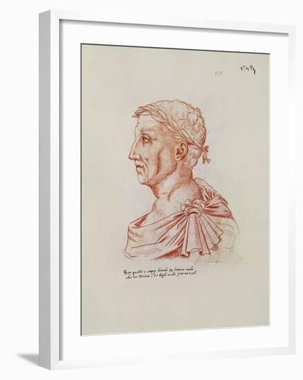 Ms.266 Fol.271 V Petrarch (1304-74), from 'Recueil D'Arras' (Red Chalk on Paper)-Jacques Le Boucq-Framed Giclee Print