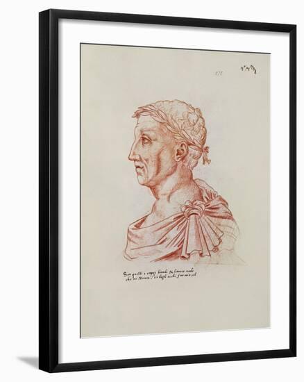 Ms.266 Fol.271 V Petrarch (1304-74), from 'Recueil D'Arras' (Red Chalk on Paper)-Jacques Le Boucq-Framed Giclee Print