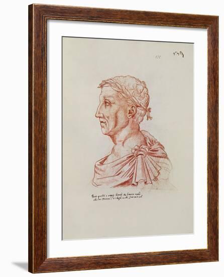 Ms.266 Fol.271 V Petrarch (1304-74), from 'Recueil D'Arras' (Red Chalk on Paper)-Jacques Le Boucq-Framed Giclee Print