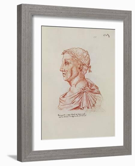 Ms.266 Fol.271 V Petrarch (1304-74), from 'Recueil D'Arras' (Red Chalk on Paper)-Jacques Le Boucq-Framed Giclee Print