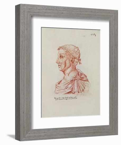 Ms.266 Fol.271 V Petrarch (1304-74), from 'Recueil D'Arras' (Red Chalk on Paper)-Jacques Le Boucq-Framed Giclee Print