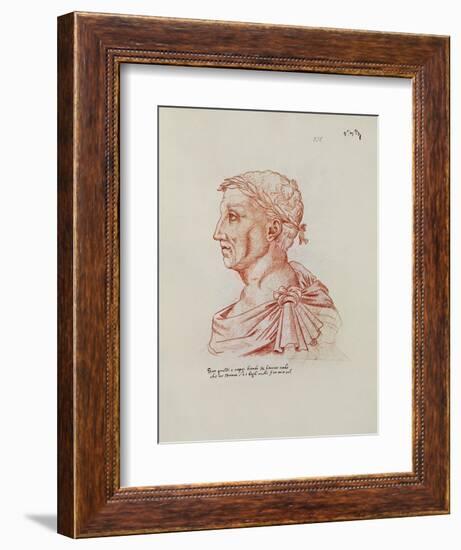 Ms.266 Fol.271 V Petrarch (1304-74), from 'Recueil D'Arras' (Red Chalk on Paper)-Jacques Le Boucq-Framed Giclee Print