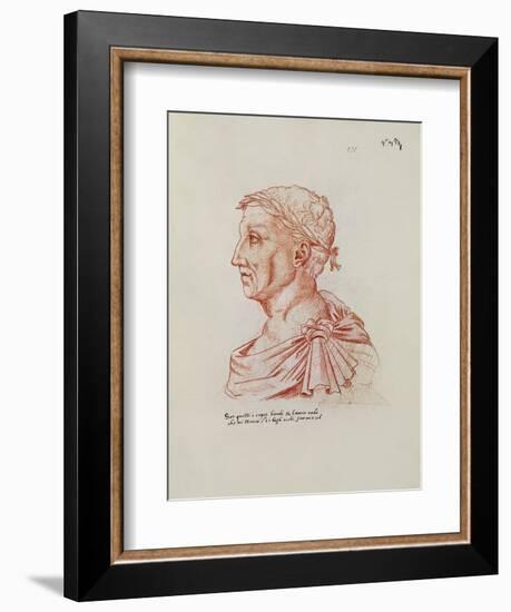 Ms.266 Fol.271 V Petrarch (1304-74), from 'Recueil D'Arras' (Red Chalk on Paper)-Jacques Le Boucq-Framed Giclee Print