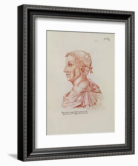 Ms.266 Fol.271 V Petrarch (1304-74), from 'Recueil D'Arras' (Red Chalk on Paper)-Jacques Le Boucq-Framed Giclee Print