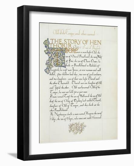 Ms 270* F.1R the Story of Hen Thorir, C.1873-4-William Morris-Framed Giclee Print