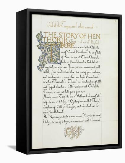 Ms 270* F.1R the Story of Hen Thorir, C.1873-4-William Morris-Framed Premier Image Canvas