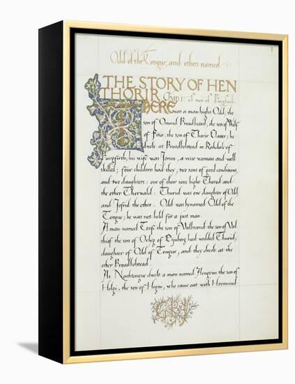 Ms 270* F.1R the Story of Hen Thorir, C.1873-4-William Morris-Framed Premier Image Canvas