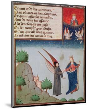 Ms 3045 Fol.94R Lady Philosophy Leads Boethius in Flight into the Sky on the Wings-French School-Mounted Premium Giclee Print