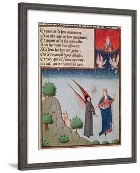 Ms 3045 Fol.94R Lady Philosophy Leads Boethius in Flight into the Sky on the Wings-French School-Framed Giclee Print