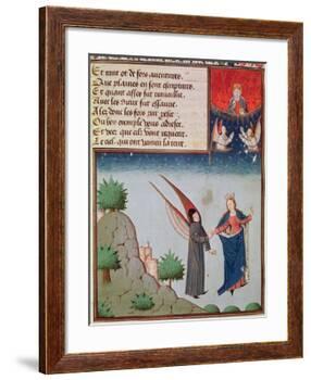 Ms 3045 Fol.94R Lady Philosophy Leads Boethius in Flight into the Sky on the Wings-French School-Framed Giclee Print