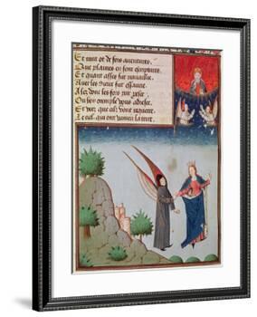 Ms 3045 Fol.94R Lady Philosophy Leads Boethius in Flight into the Sky on the Wings-French School-Framed Giclee Print