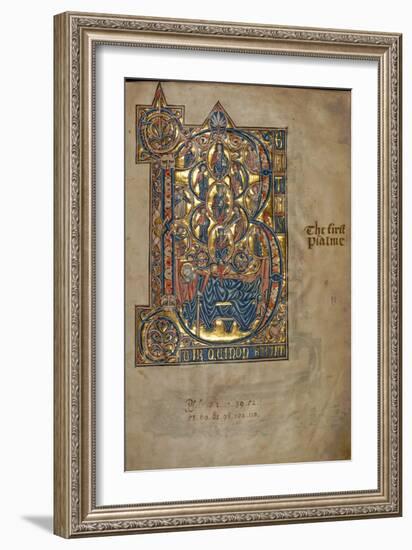 Ms 322 F.7R, Psalm 1, Initial B, Tree of Jesse, Illustration from the 'De Braile Psalter', C.1250-William de Brailes-Framed Giclee Print