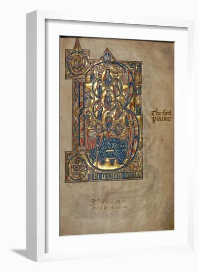 Ms 322 F.7R, Psalm 1, Initial B, Tree of Jesse, Illustration from the 'De Braile Psalter', C.1250-William de Brailes-Framed Giclee Print