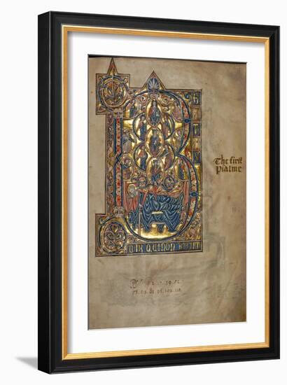 Ms 322 F.7R, Psalm 1, Initial B, Tree of Jesse, Illustration from the 'De Braile Psalter', C.1250-William de Brailes-Framed Giclee Print