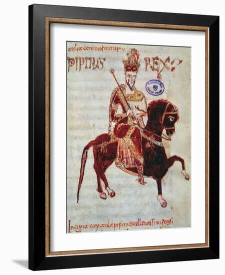 Ms 4 Equestrian Portrait of Pepin (C.773-810) King of Italy, 1023 (Vellum)-Italian-Framed Giclee Print