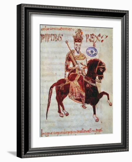 Ms 4 Equestrian Portrait of Pepin (C.773-810) King of Italy, 1023 (Vellum)-Italian-Framed Giclee Print