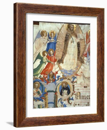 Ms 558 F.67V St. Dominic Surrounded by Musician Angels, Detail from a Missal, Early 1430S-Fra Angelico-Framed Giclee Print
