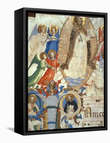 Ms 558 F.67V St. Dominic Surrounded by Musician Angels, Detail from a Missal, Early 1430S-Fra Angelico-Framed Premier Image Canvas