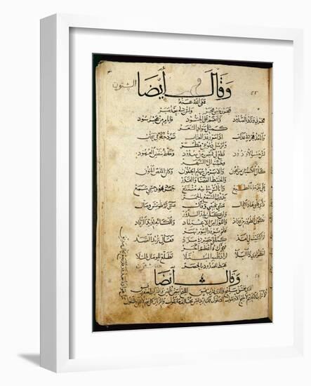 Ms.B86 Fol.55B Poem by Ibn Quzman (Copy of a 12th Century Original) (Ink on Paper)-Syrian-Framed Giclee Print