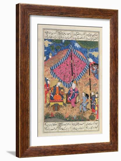 Ms D-184 Fol.203A the Tent of the Persian Army, Illustration from the 'shahnama' (Book of Kings),…-null-Framed Giclee Print