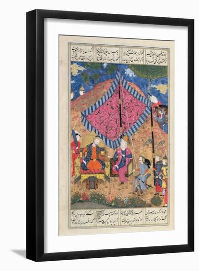 Ms D-184 Fol.203A the Tent of the Persian Army, Illustration from the 'shahnama' (Book of Kings),…-null-Framed Giclee Print