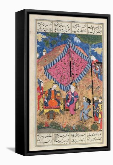 Ms D-184 Fol.203A the Tent of the Persian Army, Illustration from the 'shahnama' (Book of Kings),…-null-Framed Premier Image Canvas